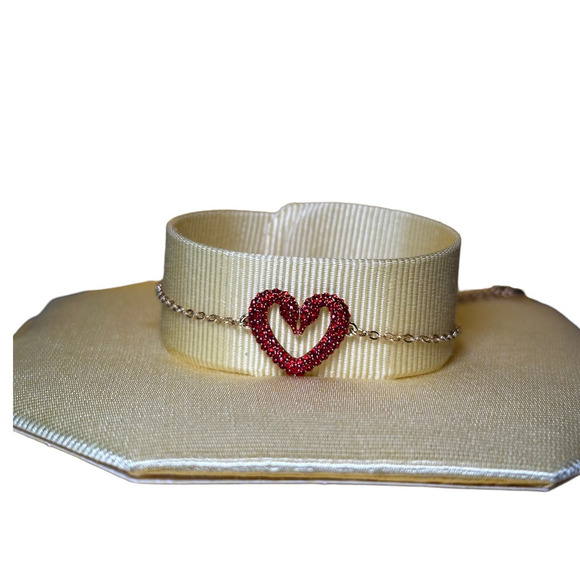 Swarovski Una bracelet Heart, Small, Red, Gold-tone plated - Picture 4 of 5